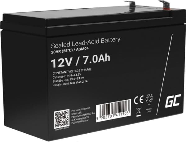 Green Cell AGM04 UPS batteri Forseglet blysyre (VRLA) 12 V 7 Ah