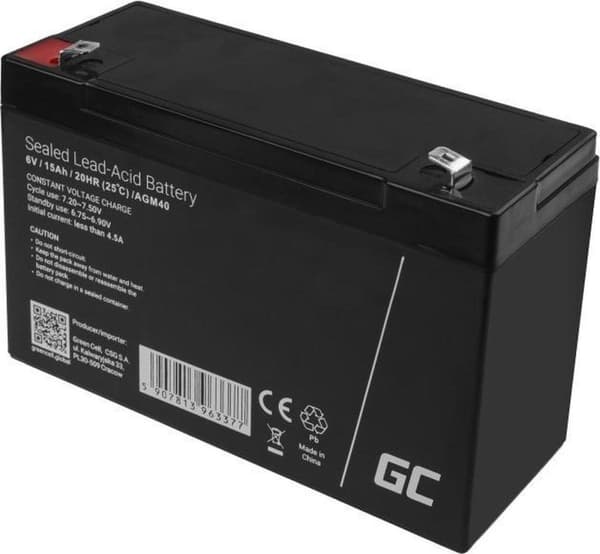 Green Cell AGM40 UPS-batteri Forseglet blysyre (VRLA) 6 V 15 Ah