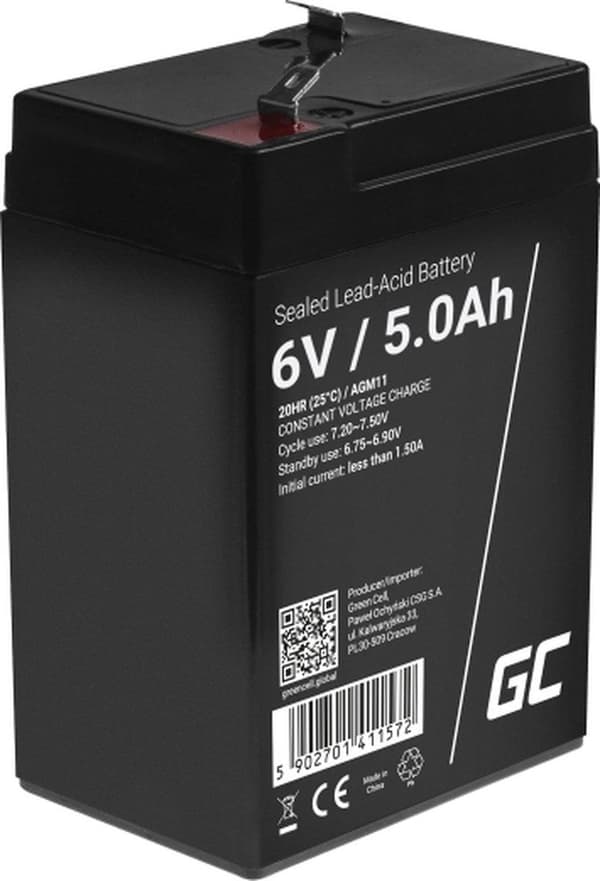 Green Cell AGM11 UPS batteri Forseglet blysyre (VRLA) 6 V 5 Ah