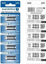 Alkaline batterier everActive A23 12V - blister 5 stk