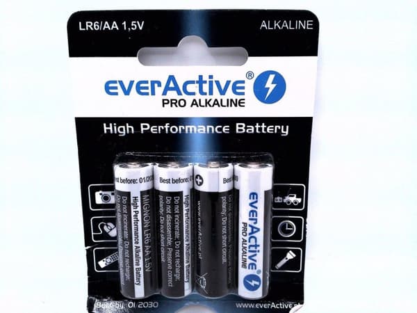 Alkaliske batterier everActive Pro Alkaline LR6 AA - blisterkort - 4 stk.