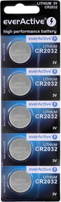 Miniatyrbillede 1 af 3: Litiumbatterier everActive CR2032 - blisterpakning med 5 stk.