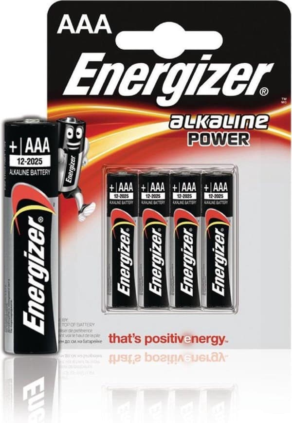 ENERGIZER BATTERI ALKALINE POWER AAA LR03 4 STK
