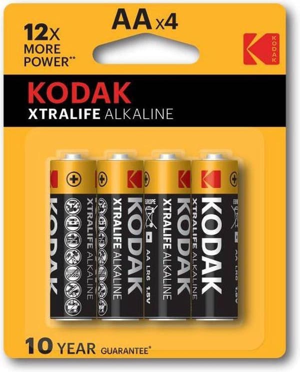 Kodak XTRALIFE alkalisk AA-batteri (4-pak)