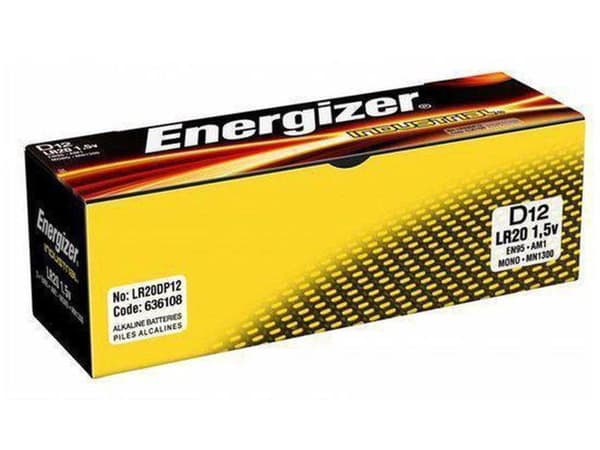 Energizer ei-ladattavat akut Akku Energizer Industrial D / pakkaus 12