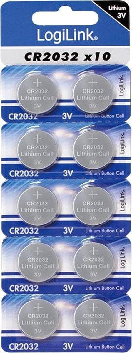 LogiLink CR2032B10 husholdningsbatteri Engangsbatteri CR2032 Lithium