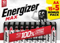 Miniatyrbillede 1 af 6: Energizer Alkaline Max Alkaline Max AA Batterier 15+5 Pakke