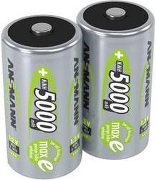 Ansmann LR20 - D - Mono 5000 mAh NiMH genopladelige batterier - 2 stk.
