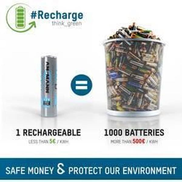 Ansmann LR20 - D - Mono 5000 mAh NiMH genopladelige batterier - 2 stk.