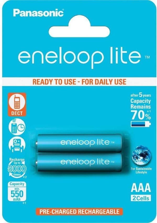 Sanyo BK-4LCCE/2BE Nickelmetallhydrid 550mAh 1,2V uppladdningsbart batteri