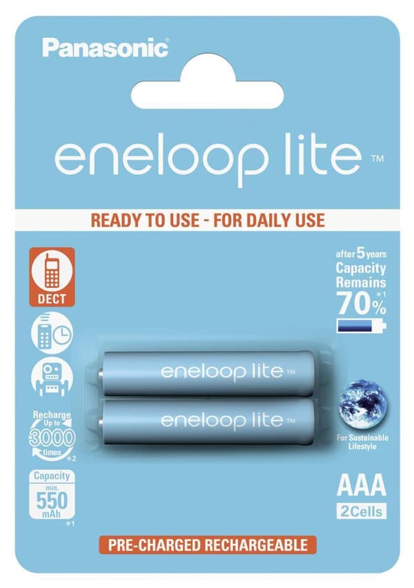 Sanyo BK-4LCCE/2BE Nickelmetallhydrid 550mAh 1,2V uppladdningsbart batteri