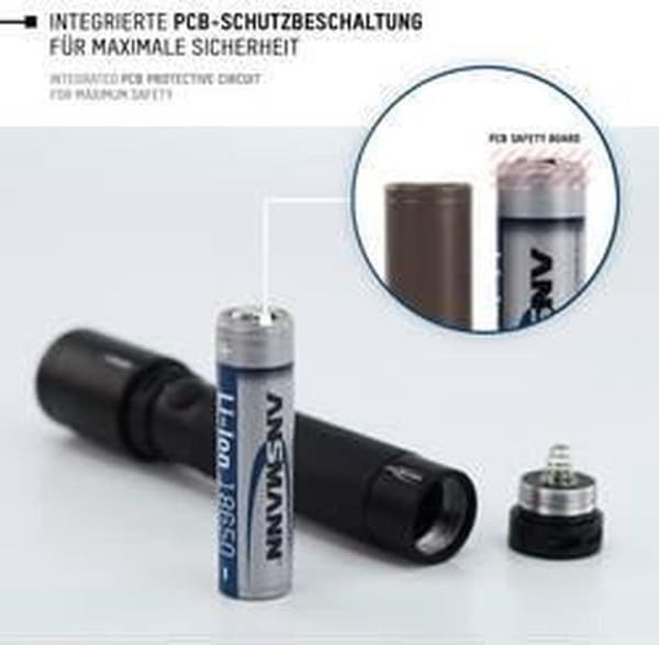 Ansmann Li-Ion Akku 18650 Genopladeligt batteri Lithium-Ion 2600 mAh - Beskyttet