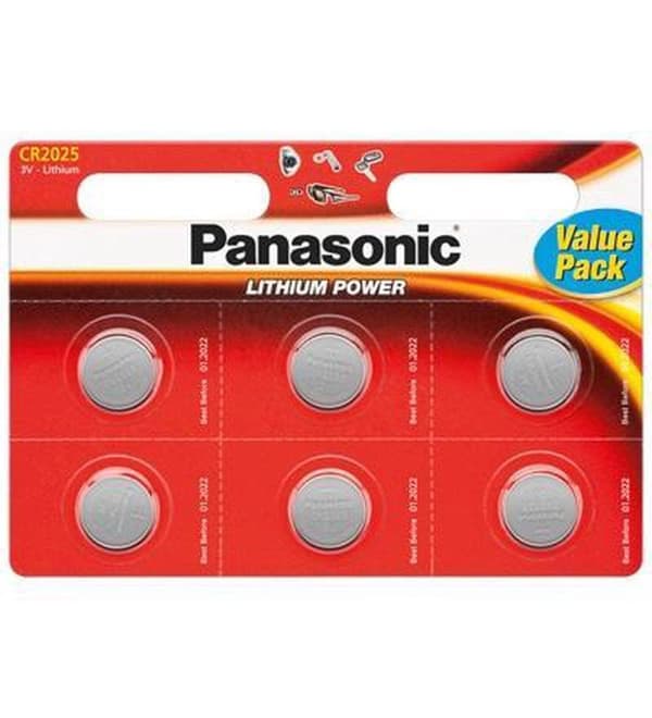 Tecxus CR2025 P 6-BL Panasonic Engangsbatteri Lithium 3 V