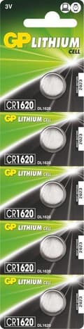 Miniatyrbillede 1 af 2: GP Lithium CR1620 - blisterpakning 5