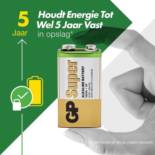GP Batterier GP1604A-2LB8 9V batteri (blok) Alkaline 9 V 8 stk.