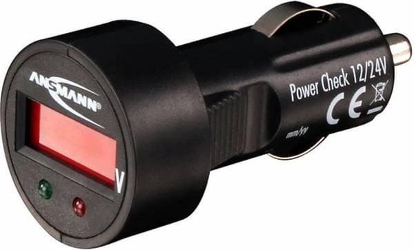 Ansmann PowerCheck12/24V-bl Akun jännitemittari 24 V, 12 V