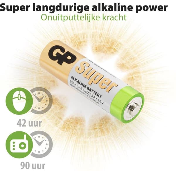 GP Super Alkaline AA batterier - 40 stk