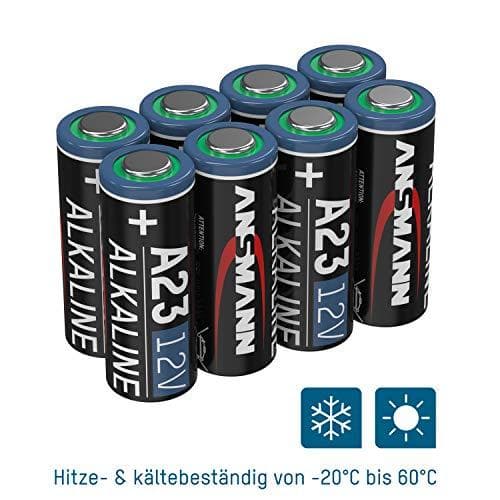 ANSMANN A23 12V alkalisk batteri - pakke med 8 MN21 batterier velegnet til alarmsystemer, garageportåbnere, fjernbetjeninger og meget mere - engangsba