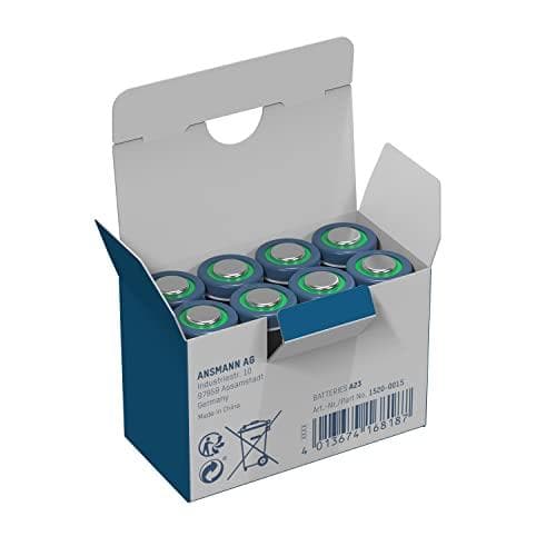 ANSMANN A23 12V alkalisk batteri - pakke med 8 MN21 batterier velegnet til alarmsystemer, garageportåbnere, fjernbetjeninger og meget mere - engangsba