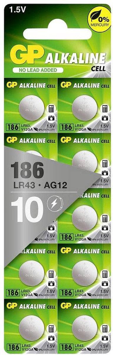GP LR43 V12GA Alkaline 10 stk