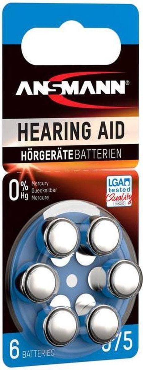 Ansmann-6er Blister AZA312 (PR41) - Sinkki-Air Hörgerät Akku