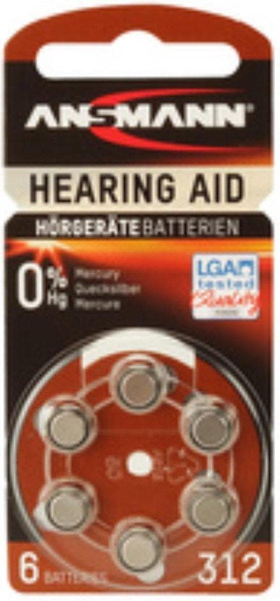 Ansmann-6er Blister AZA 13 (PR48) - Sinkki-Air Hörgerät Battery