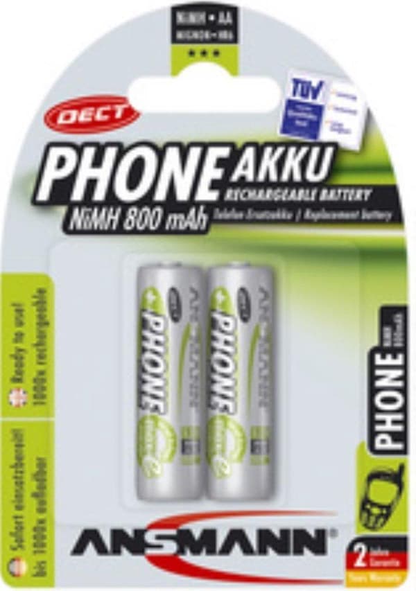 Ansmann - 2er 1300mAh - Mignon batteri til Dect-Schnurlostelefo
