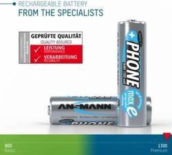 Ansmann - 2er 1300mAh - Mignon batteri til Dect-Schnurlostelefo