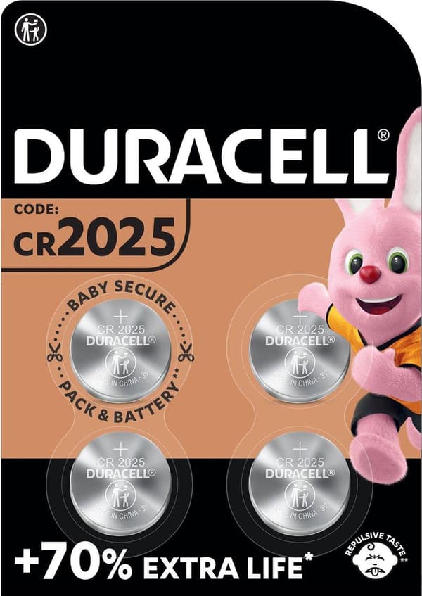 Duracell Lithium CR2025 møntcellebatteri - 4 stk