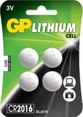 Miniatyrbillede 1 af 8: GP Lithium CR2016 Knapcellebatterier - 4 stk