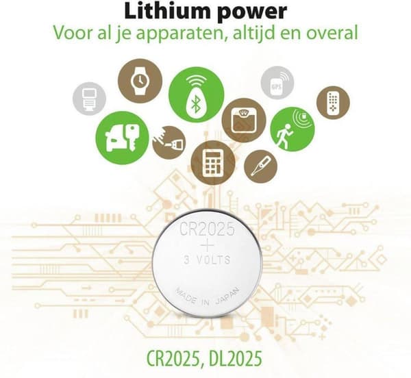 GP Lithium CR2025 møntcellebatterier - 4 stk