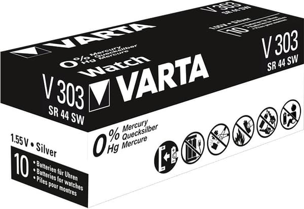 Varta V 303 - Akku SR44 hopeaoksidi 170 mAh (00303 101 111)