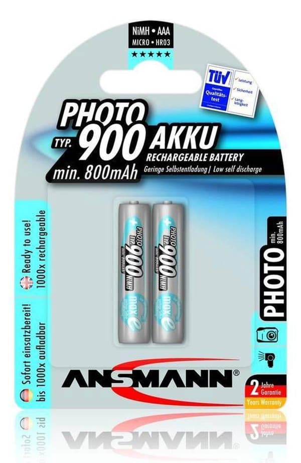Ansmann Photo nikkelimetallihydridi (NiMH) 900 mAh 1,2 V ladattava akku