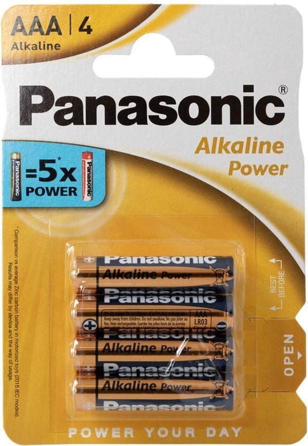Panasonic PBALR03B4 AAA batterier - Alkaline Power - 4 stk