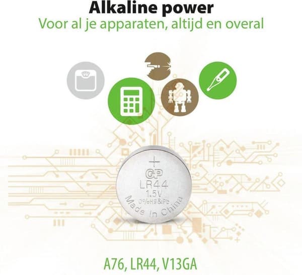 GP Alkaline 76A (LR44) knapcellebatterier - 4 stk