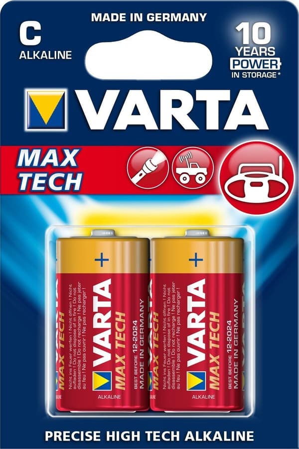 Varta Longlife Max Power - batteri 2 x C - alkalisk