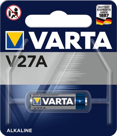 Varta 1x 12V V27 A - Alkalisk - Cylindrisk - Blå - Sølv - V 27 A (04227101401)