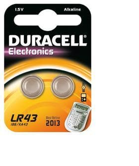 Duracell LR43 Alkaline Batterier - 2 stk