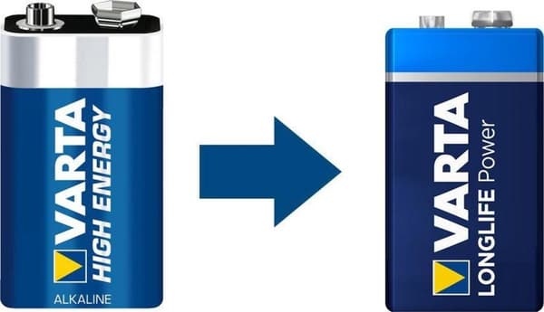 Varta Household Longlife Power 9V blokbatteri 4922 6LR61 (separat) Alkaline batteri 4008496573493