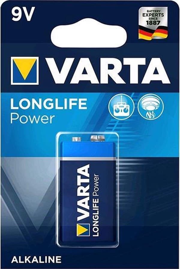 Varta Household Longlife Power 9V blokbatteri 4922 6LR61 (separat) Alkaline batteri 4008496573493