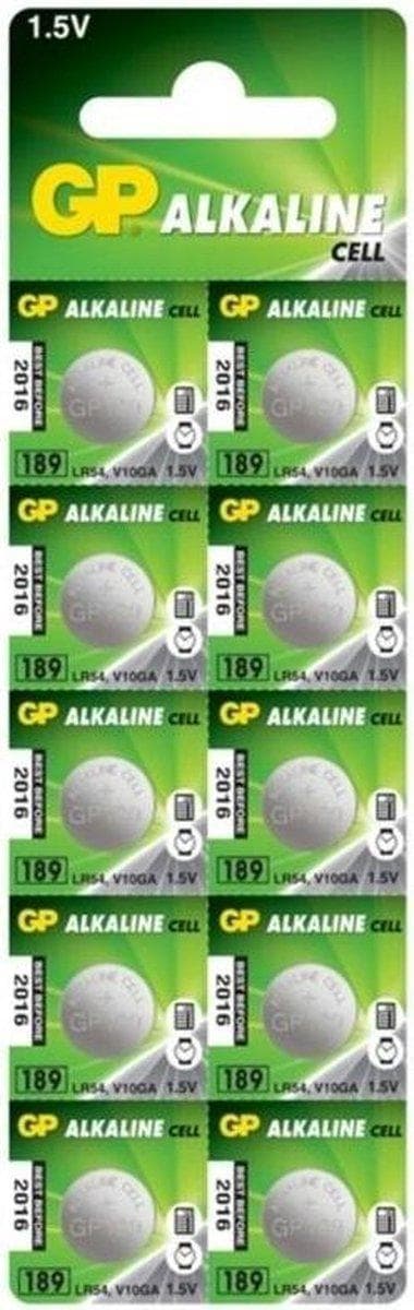 GP-akut LR54 - alkaliparisto - 1,5 V - 1 kpl