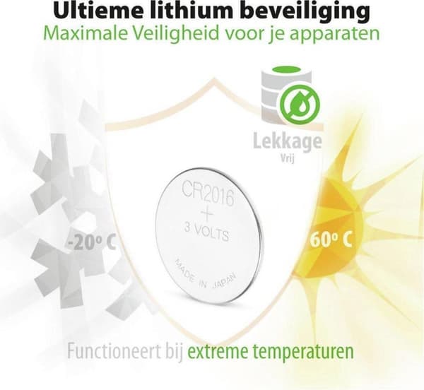 GP Lithium CR2016 knapcellebatterier - pakke med 5
