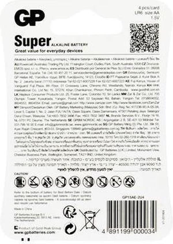 GP AA Super Alkaline batterier
