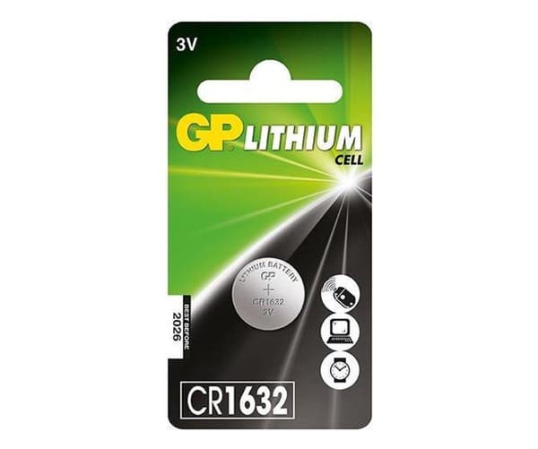 Gp-knapcellebatteri Cr1632 Lithium 3v Sølv