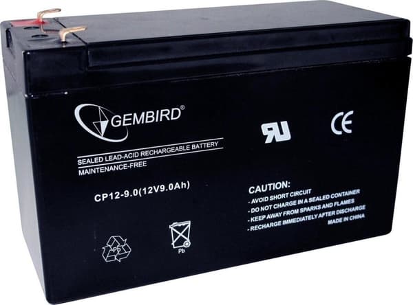 Gembird BAT-12V9AH Gelbatteri, universal 12V/9AH