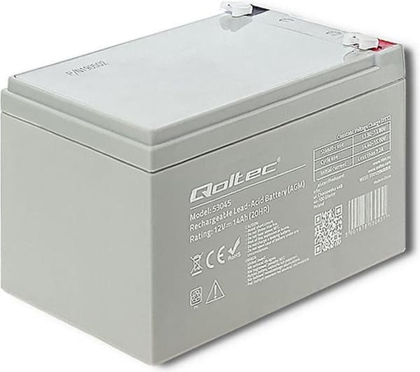 Qoltec 53045 AGM akku | 12V | 14Ah | max. 210A