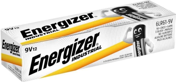 ENERGIZER BATTERIER INDUSTRIAL PRO 6LR61 9V 12 STK.