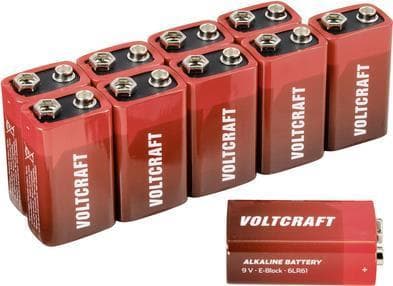 VOLTCRAFT 6LR61 9 V blokbatteri alkalisk mangan 550 mAh 9 V 10 stk. (VC-12629385)