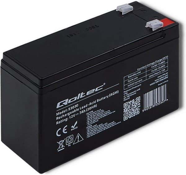 Qoltec 53030 AGM-batteri | 12V | 7Ah