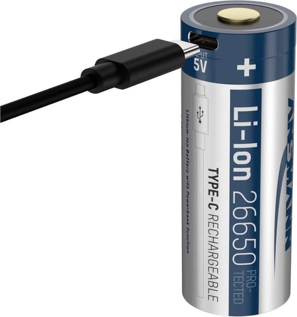 Ansmann Li-Ion 26650 5100mAh 3,6V Micro-USB-stik 1307-0012 (1307-0012)